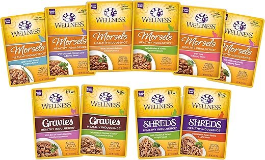 Wellness Healthy Indulgence Wet Cat Food Variety Pack, 3-Ounces Each, 10 Pack