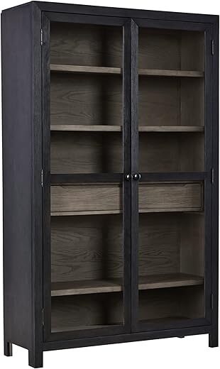 Signature Design by Ashley Lenston Transitional Accent Cabinet, Black & Gray