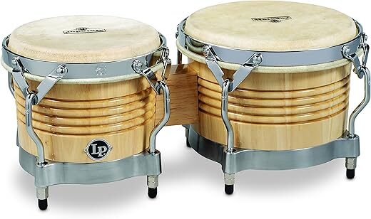 Latin Percussion Matador Wood Bongos Natural 8.625-Inch