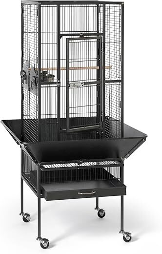 PH Prevue Hendryx Park Plaza Bird Cage, Black Hammertone