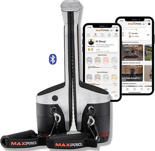 MAXPRO Portable Bluetooth Cable Home Gym, 5-300lbs Resistance