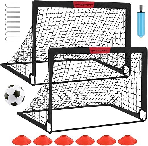 VAVOSPORT Portable Kids Soccer Goals Set