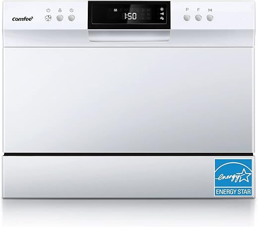 COMFEE’ Portable Mini Dishwasher, Countertop, 6 Place Settings