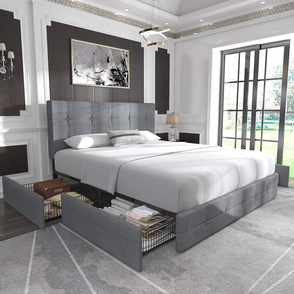 Allewie Queen Upholstered Platform Bed with Storage