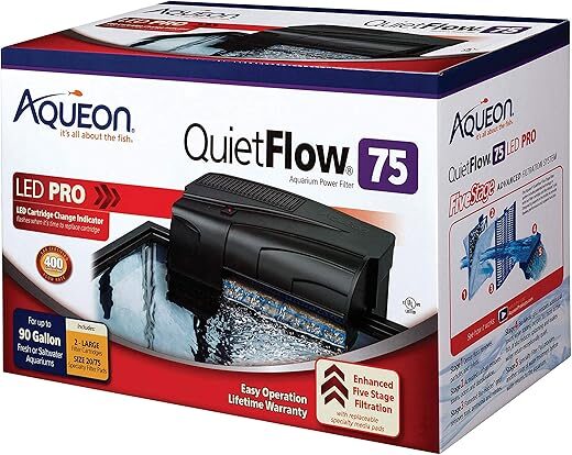 Aqueon QuietFlow LED PRO Aquarium Filter, Size 75