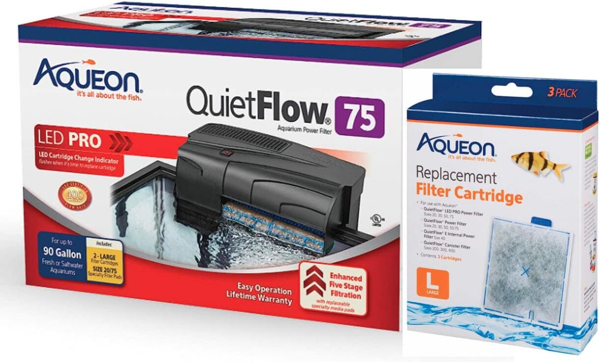 Aqueon QuietFlow Power Aquarium Filter Bundle