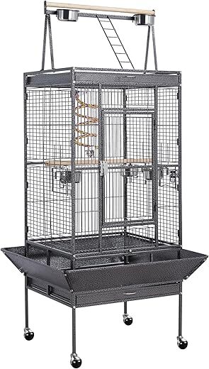 Yaheetech Rolling Play Top Parrot Bird Cage