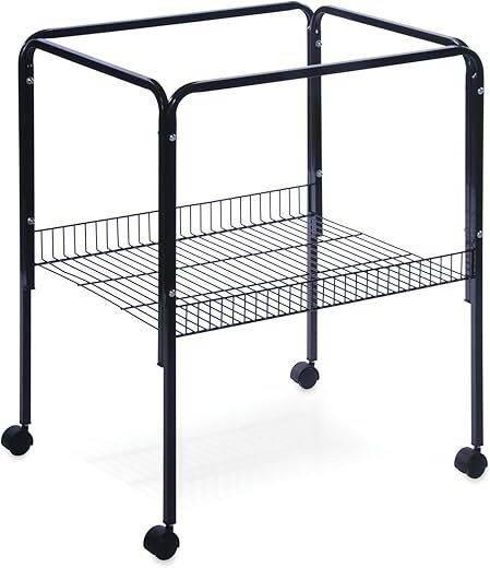 PH Prevue Hendryx Rolling Stand With Shelf, Black Small