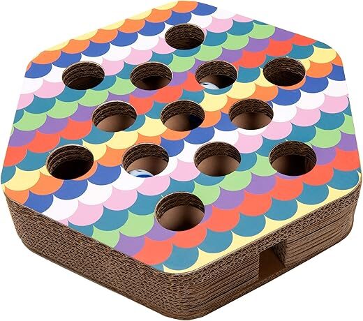 Furhaven Scratching Pad Ball Track Cat Toy