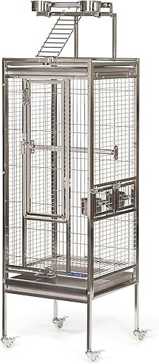 PH Prevue Hendryx Small Stainless Steel Playtop Bird Cage