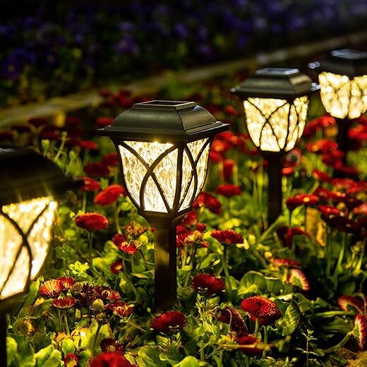 GIGALUMI Solar Waterproof LED Garden Lights, 6 Pack