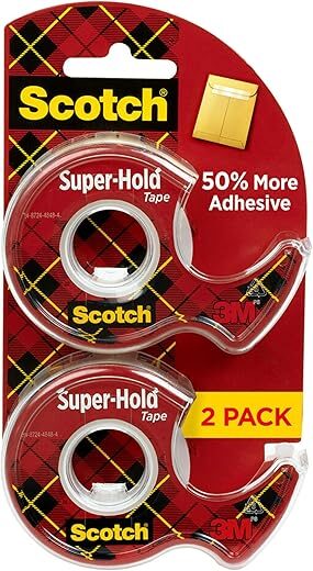 Scotch Super-Hold Transparent Tape, 2 Rolls, 198DM-2