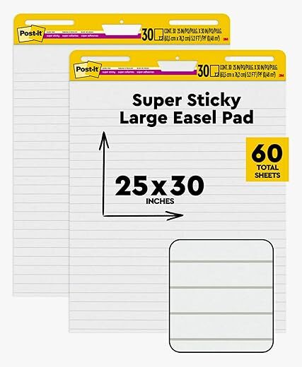 Post-it Super Sticky Easel Pad, Lined Flip Chart