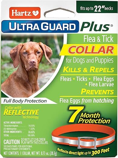 Hartz UltraGuard Plus Flea & Tick Collar, Reflective Orange