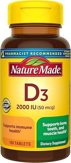 Nature Made Vitamin D3 2000 IU Dietary Supplement