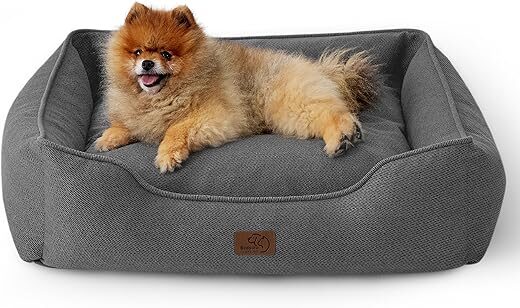 Bedsure Washable Dog Bed For Small Dogs, Grey